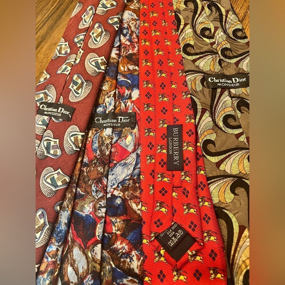 Vintage Tie Lot ~ Christian Dior / Burberry